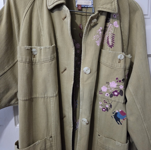 Pilcro Embroidered Coat Size Medium - Picture 2 of 8